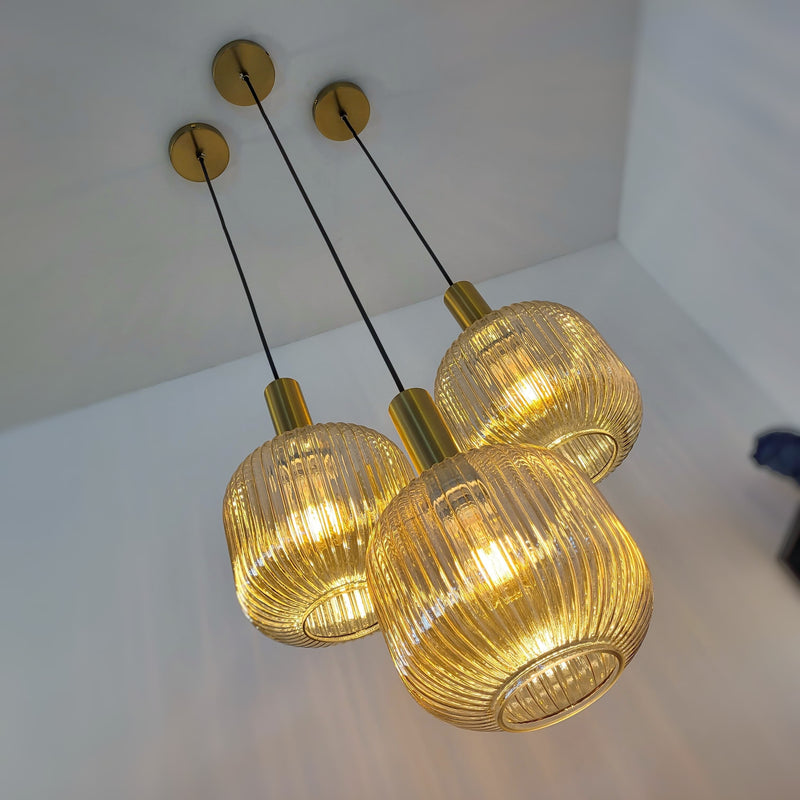 Lustre Pendente Luxuoso Retrô Glass Âmbar #### Conceito 
