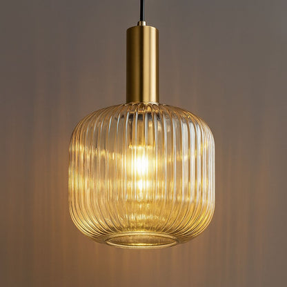 Lustre Pendente Luxuoso Retrô Glass Âmbar Pendente - 0057 Conceito 