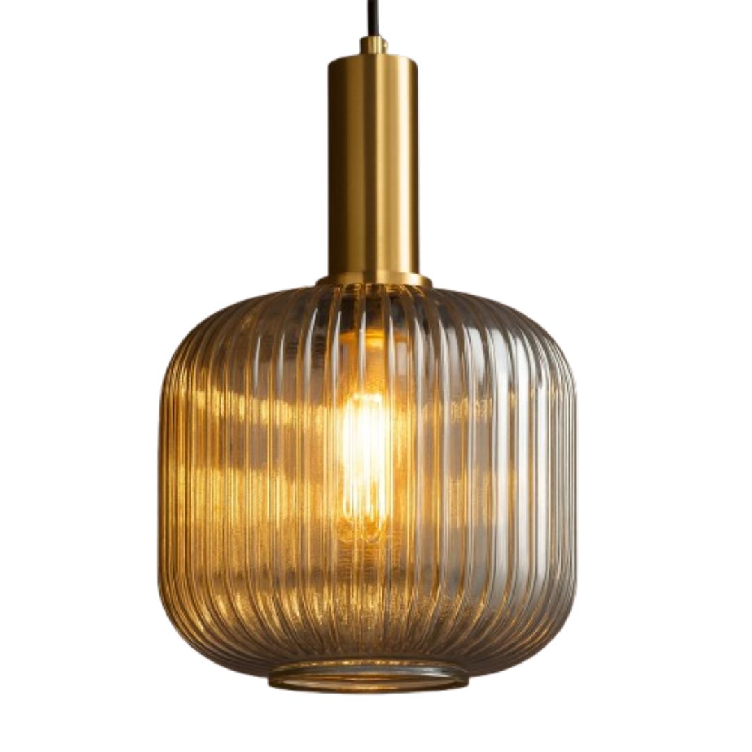 Lustre Pendente Luxuoso Retrô Glass Gray Conceito 