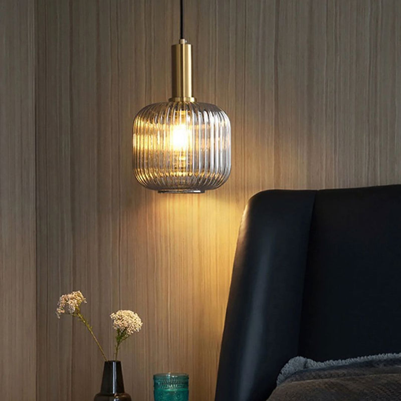 Lustre Pendente Luxuoso Retrô Glass Gray Conceito 