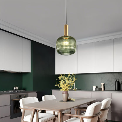 Lustre Pendente Luxuoso Retrô Glass Green Conceito 
