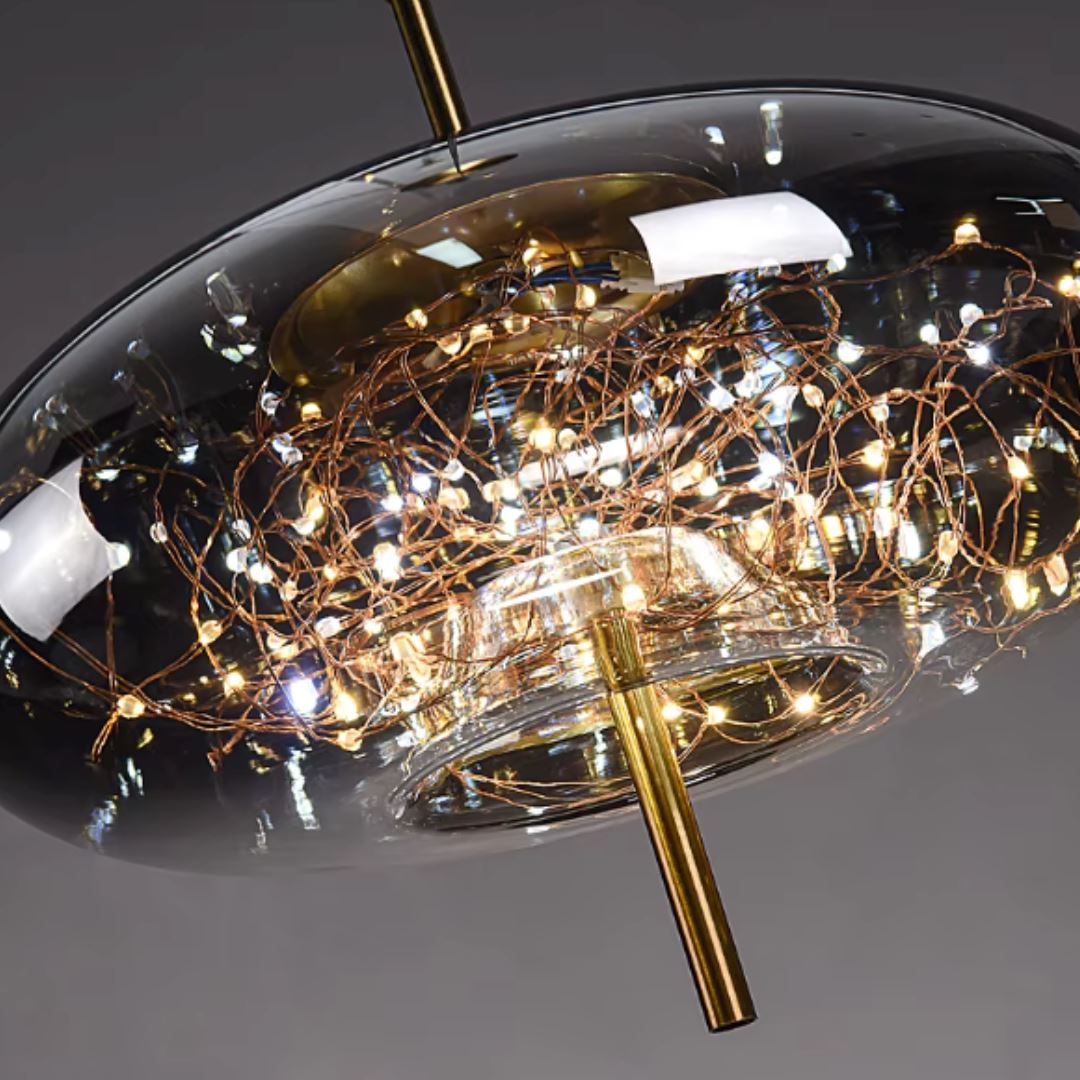 Lustre Pendente Nórdico Crystals Ceiling LED Lustre - 0016 Conceito #1 20x9cm Quente 