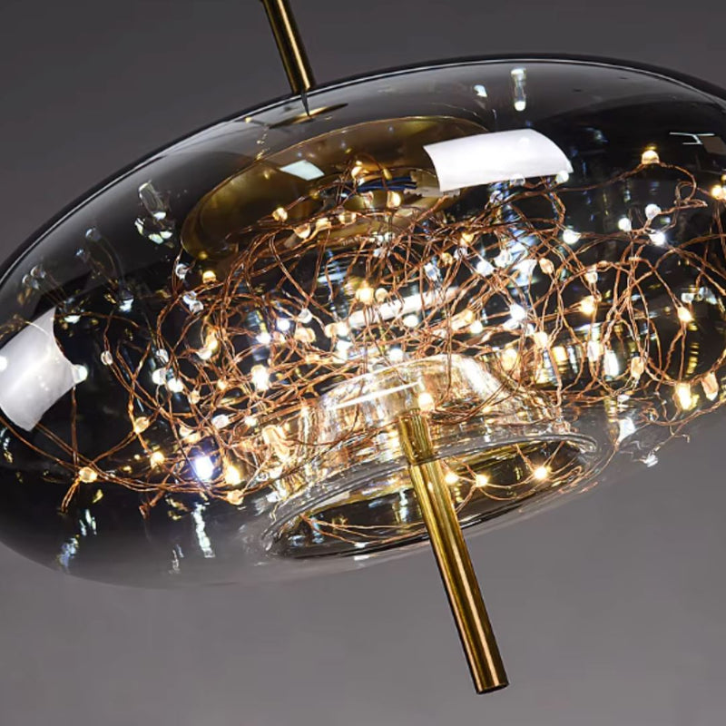 Lustre Pendente Nórdico Crystals Ceiling LED Lustre - 0016 Conceito #1 20x9cm Quente 