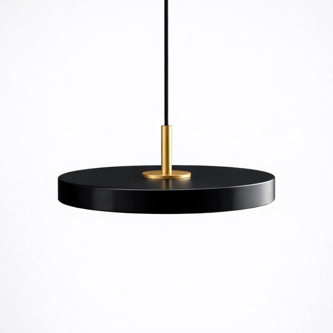 Lustre Pendente Nórdico Minimalista Discus Pendente - 0045 Conceito Preto 23cm 