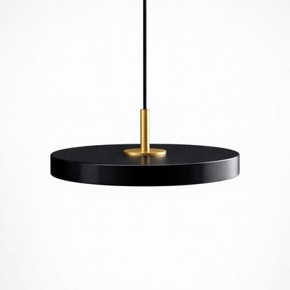 Lustre Pendente Nórdico Minimalista Discus Pendente - 0045 Conceito Preto 23cm 
