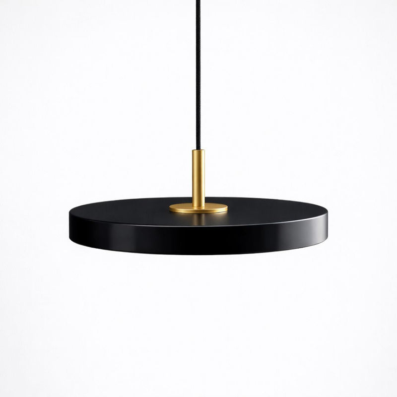 Lustre Pendente Nórdico Minimalista Discus Pendente - 0045 Conceito Preto 23cm 