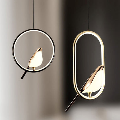 Lustre Pendente Pássaro Dourado Conceito 