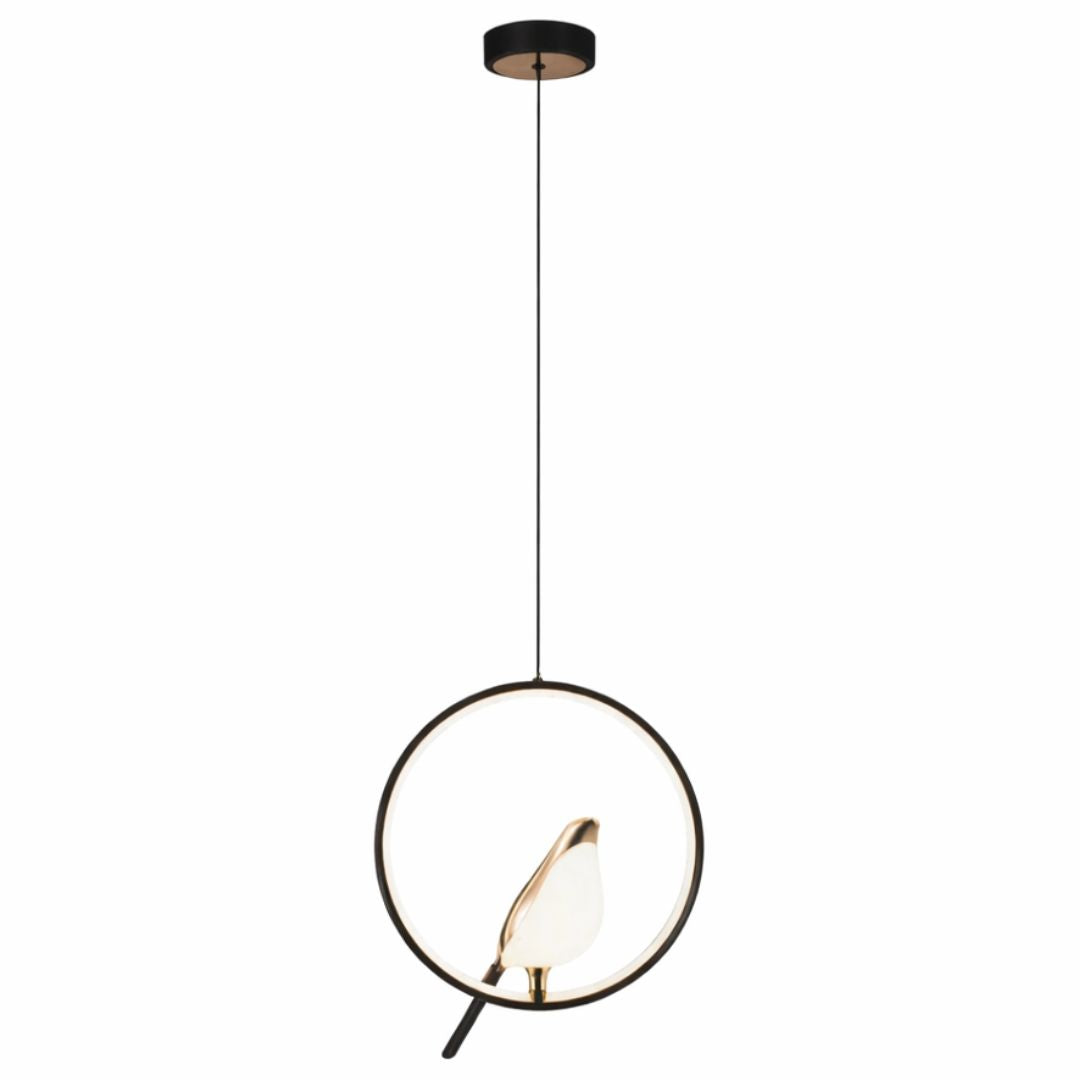 Lustre Pendente Pássaro Dourado Pendente - 0022 Conceito Lustre Circular Quente 