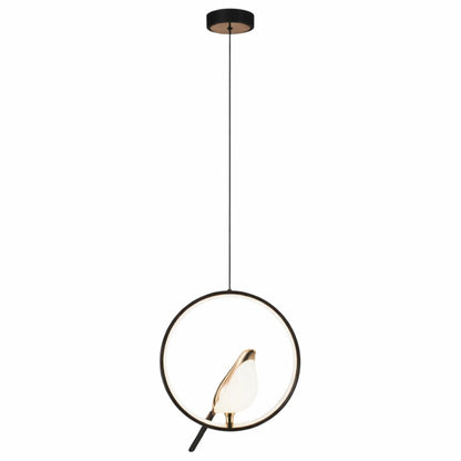 Lustre Pendente Pássaro Dourado Pendente - 0022 Conceito Lustre Circular Quente 