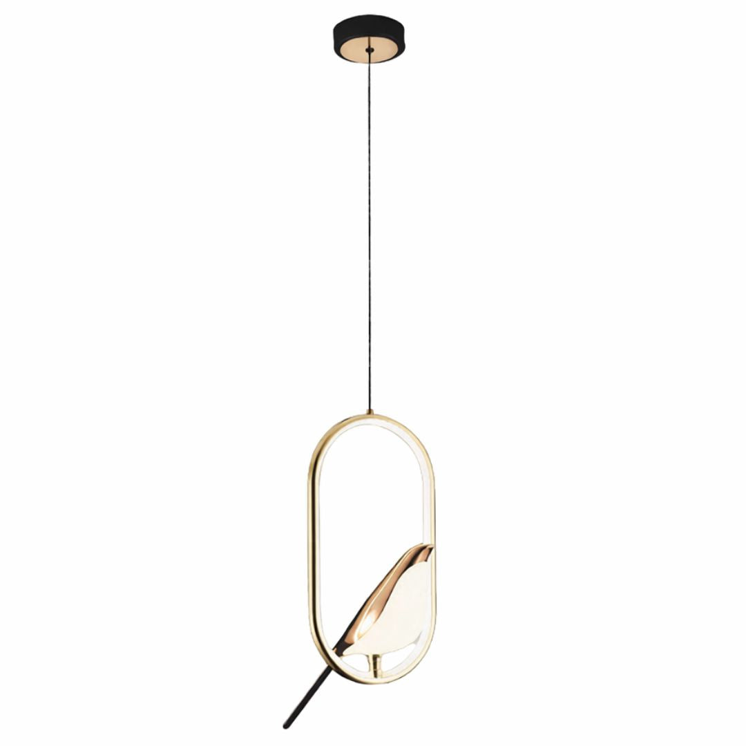 Lustre Pendente Pássaro Dourado Pendente - 0022 Conceito Lustre Oval Quente 