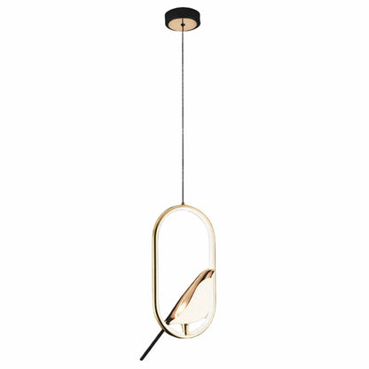 Lustre Pendente Pássaro Dourado Pendente - 0022 Conceito Lustre Oval Quente 