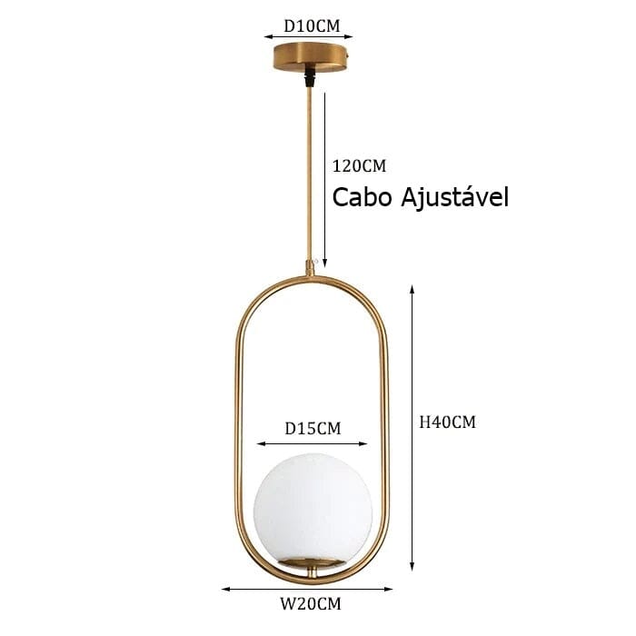 Lustre Pendente Sphere Line Led luzes Conceito 