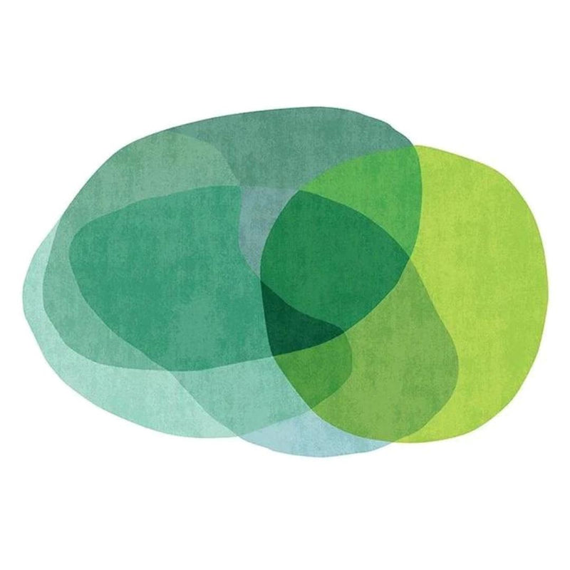 Tapete Decorativo Orgânico Abstrato Irregular para Sala - Mix Green Tapete - 0055 Conceito 