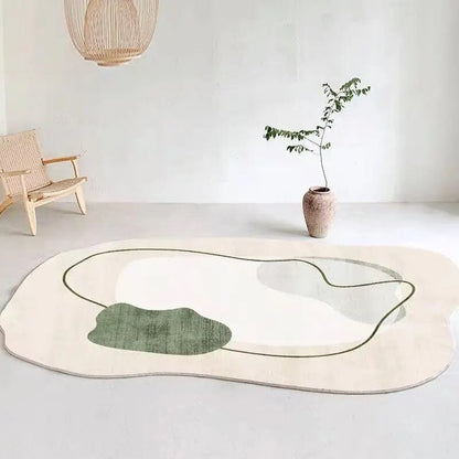 Tapete Decorativo Orgânico Abstrato Irregular para Sala - Nordic Green Tapete - 0021 Conceito 80x120cm 
