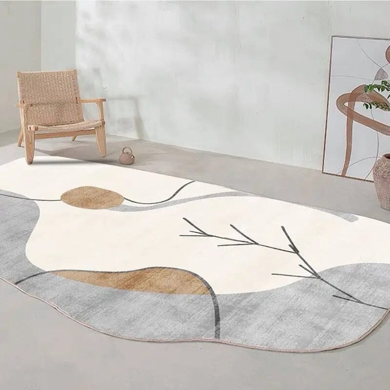 Tapete Decorativo Orgânico Abstrato Irregular para Sala - Outono Tapete - 0022 Conceito 80x120cm 